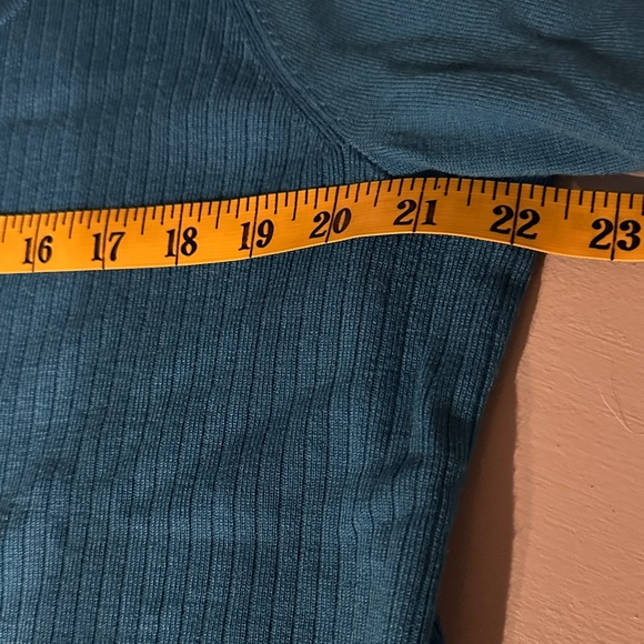 Talbots Merino Wool Square Neck Ribbed Sweater Vibrant Blue Puff Sleeve Cozy 2X - Picture 7 of 9